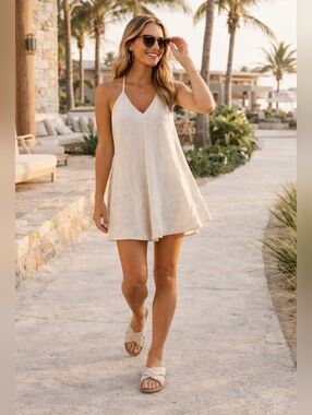 TOMS W9.5 Frayed Cross Strap Slide Sandals Cream Boho Slip-On